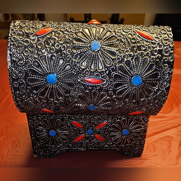 Moroccan Handmade Keepsake/Jewelry Box approx 8"×5"×5" New Unused - Picture 6 of 7